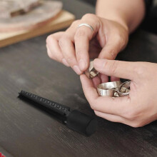 Outil de sculpture pour tubes de cire à bagues, évaseur 12,5-21,5 mm, noir, à quatre lames, calibreur de cire pour bijoux