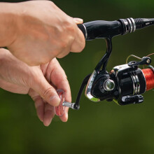 Pesca carrete alça substituição poder manivela braço completo metal e madeira agarre
