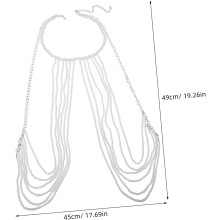 Perlen-Körperkette, Imitation, elegant, Damen, Brautschmuck, Faux-Choker, Perlenkette