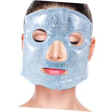 Masque visage et yeux réutilisable à compresse froide pour soulager les poches, ajustement parfait, soin contour du visage multi-usages
