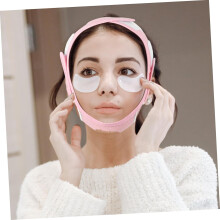 Mască de lifting facial în linie V cu curea pentru bărbie, bandă de reducere a bărbiei duble pentru femei