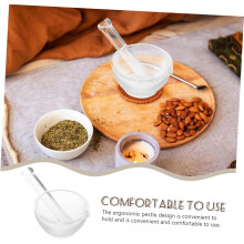 Mortier et pilon en verre de 60 mm pour broyer médicaments, pilules et poudres chimiques (usage domestique et cuisine).