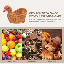 Panier de rangement multifonctionnel (1 pièce) en rotin tressé, robuste et élégant, idéal pour les fêtes ou les corbeilles à fruits.