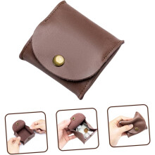 Mini-Kopfhörertasche und Münzgeldbörse aus echtem Leder für Damen und Herren, kleines braunes Täschchen, kompakte Aufbewahrung