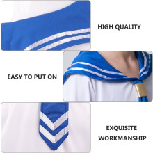 Ensemble de costume de marin pour garçon, blanc, taille moyenne, vêtements de spectacle