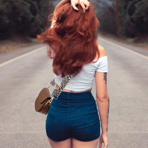 Leopard Print Adjustable 3.8Cm Wide Bag Shoulder Strap with Metal Hook