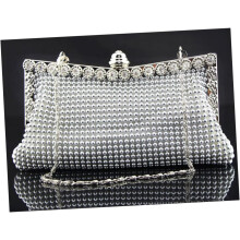 Pochette alla moda da donna con diamanti, borsa elegante per serate, feste e matrimoni, borsa a tracolla con catena.