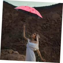 guarda-chuva dobrável de melancia para manual abrir fechar guarda-chuva de viagem compacto design estético bonito