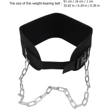 Ceinture lestée avec chaîne pour haltérophilie, noire, équipement d'entraînement de musculation entièrement fermé