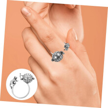 Vintage Aromatherapie-Ring für Damen, Katzenmotiv, offenes Design, verstellbarer Ring
