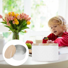 Boîte à bonbons en fer-blanc et bois avec couvercle en bois, portable et facile à utiliser. Emballage