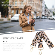 Pasek wymienny do torby typu crossbody z nadrukiem w panterkę, regulowany, nylonowy
