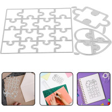 Stanzform für Puzzleblumen, Kohlenstoffstahl, DIY-Schablone, 13 x 8,5 cm, Silber