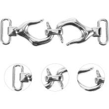 Metall-Knebelverschluss, Größe 7, silberweiß, Mantelverschluss, Strickjacken-Accessoire