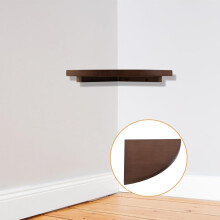 Étagère d'angle murale en bois en forme d'éventail pour chambre et dortoir