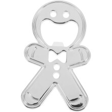 Porte-clés ouvre-bouteille créatif en acier inoxydable, motif pain d'épice, accessoire de cuisine pour les fêtes.