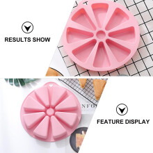 Moule à gâteau en silicone antiadhésif à 8 cavités, rond, démoulage facile et compatible lave-vaisselle.