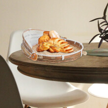 Panier en bambou tressé à la main avec couvercle en filet, forme ronde, grande capacité
