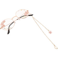 Lunettes de cosplay avec monture ronde et chaînette papillon pour femmes et adolescentes, accessoires kawaii pour fêtes