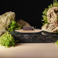 Mini fiskebåtmodellsett i tre, maritim havlandskapsornament