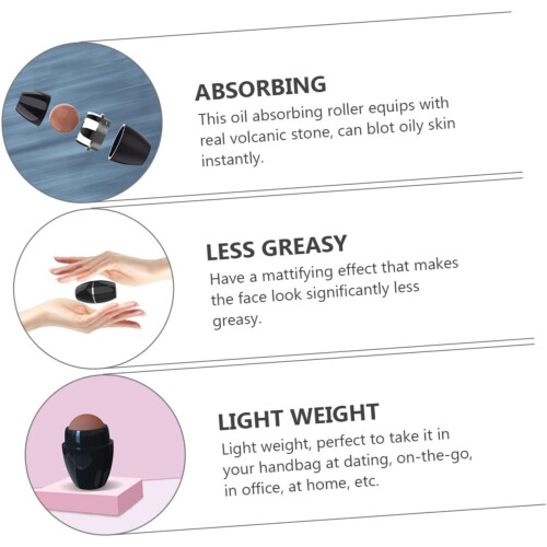 Bâtonnet de massage facial noir mini absorbant le sébum