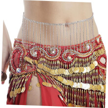Catena da vita con nappe di cristallo, gioiello per il corpo da donna, catena per la pancia resistente con strass