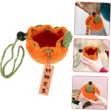 Sac à cordon en forme de fruit pour femme, pochette crochetée mignonne, rangement portable