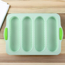 Moule à pain en silicone à 4 compartiments, moule à pain français, plaque de cuisson antiadhésive en silicone professionnelle