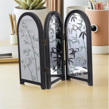 Mini paravent de bureau chinois pliable en acrylique, 3 panneaux, ornement Feng Shui, décoration de bureau