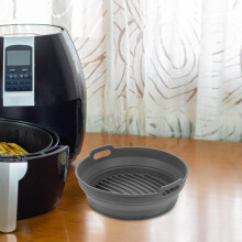 Tapis de cuisson en silicone réutilisable pour friteuse à air et four, insert rond en silicone de 20 cm