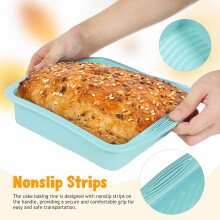Négyzet alakú, tapadásmentes szilikon sütőforma, 25 cm-es mély kenyérforma, hőálló kialakítással