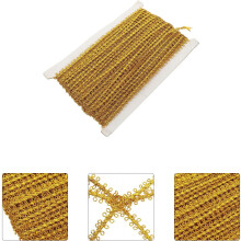 Ornement décoratif pour rideau avec bordure en ruban de polyester délicat et bord ondulé doré