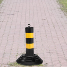 Borne de signalisation routière mobile avec petite base lestée en caoutchouc, support de délimitation de sécurité