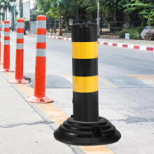 Movable Traffic Warning Bollard Post with Small Rubber Weighted Base, Safety Delineator Stand