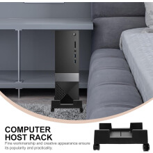 Soporte móvil para torre de ordenador con ruedas con bloqueo, color negro. Soporte para CPU de sobremesa.
