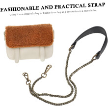 Bandoulière de rechange en cuir pour sac bandoulière femme, 16 cm, bandoulière en PU noir avec boucles