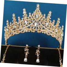 Corona e orecchini Gioielli Corona Orecchini pendenti con strass Collana per matrimonio Sposa Gioielli da sposa