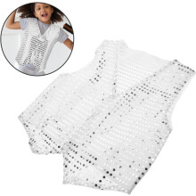 Gilet à paillettes disco pour garçons et filles, costume de danse, gilet à paillettes pour spectacle de fête