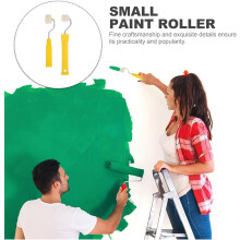 Set di mini rulli per pittura da 2 cm con testina in lana e manico, compatibili con pittura a olio e lattice per interni.