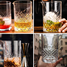 Kristallblandningsglas Cocktailblandningsglas 700ml Runt Tjock Botten Omrörningsglas Bartillbehör För Hembar