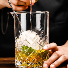 Vaso mezclador de cristal para cócteles, 700 ml, redondo, con base gruesa, ideal para mezclar bebidas. Accesorios de bar para el hogar.