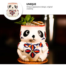 Mug en céramique style panda avec porte-bouteilles Hawaii, capacité 480 ml. Mug élégant et créatif.