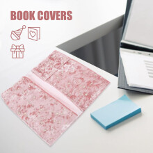 Pochette de livre A5 en velours rose fait main avec impression dorée décorative