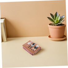 Portefeuille pliable à motif chat de dessin animé, mignon, léger et compact, idéal pour les voyages, avec porte-cartes pour femmes et filles.