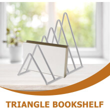 Serre-livres triangulaire multifonctionnel en fer et porte-disques vinyles, organisateur de bureau