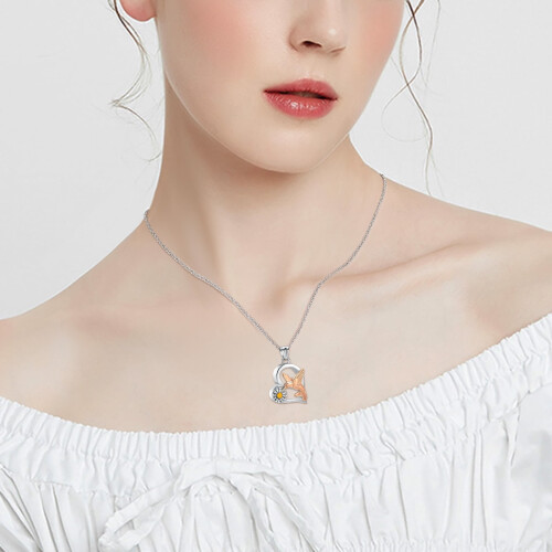 Hummingbird Heart Cremation Necklace for Ashes 2
