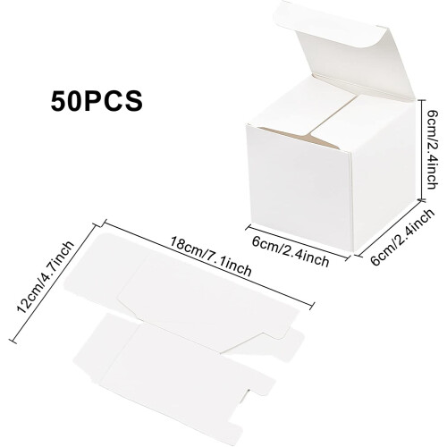 White Gift Boxes Paper Craft Cupcake Boxes 2.3x2.3x2.3 in 1