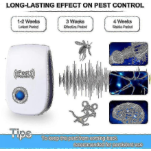 Lot de 6 répulsifs à ultrasons - Efficaces contre les souris, les rats, les mouches, les moustiques, les insectes nuisibles, les araignées e