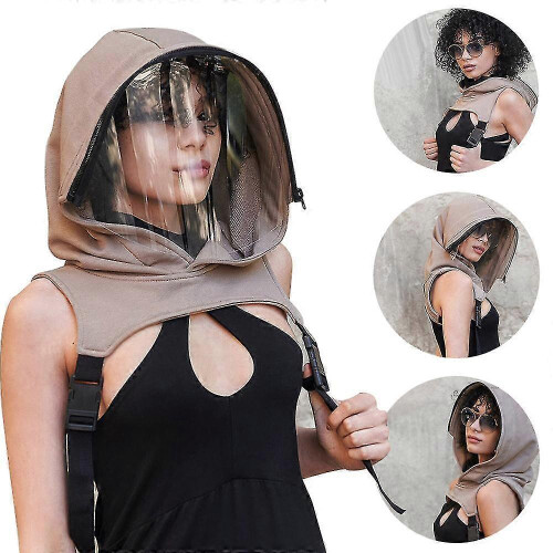 Hooded Mask Hooded Face Shield Face Protective Shield Transparent Hooded Hat Shield 1