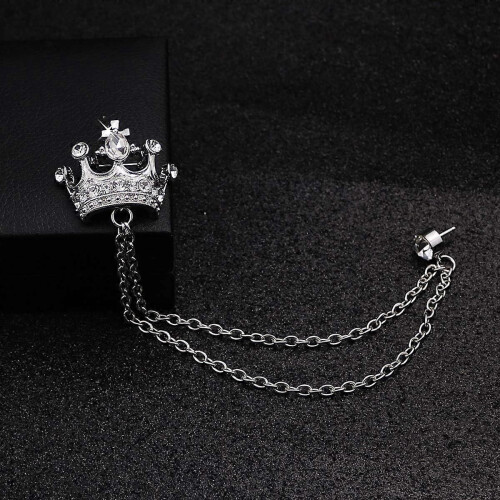Spilla da uomo, spilla vintage con catena, accessori per camicie e abiti. 2